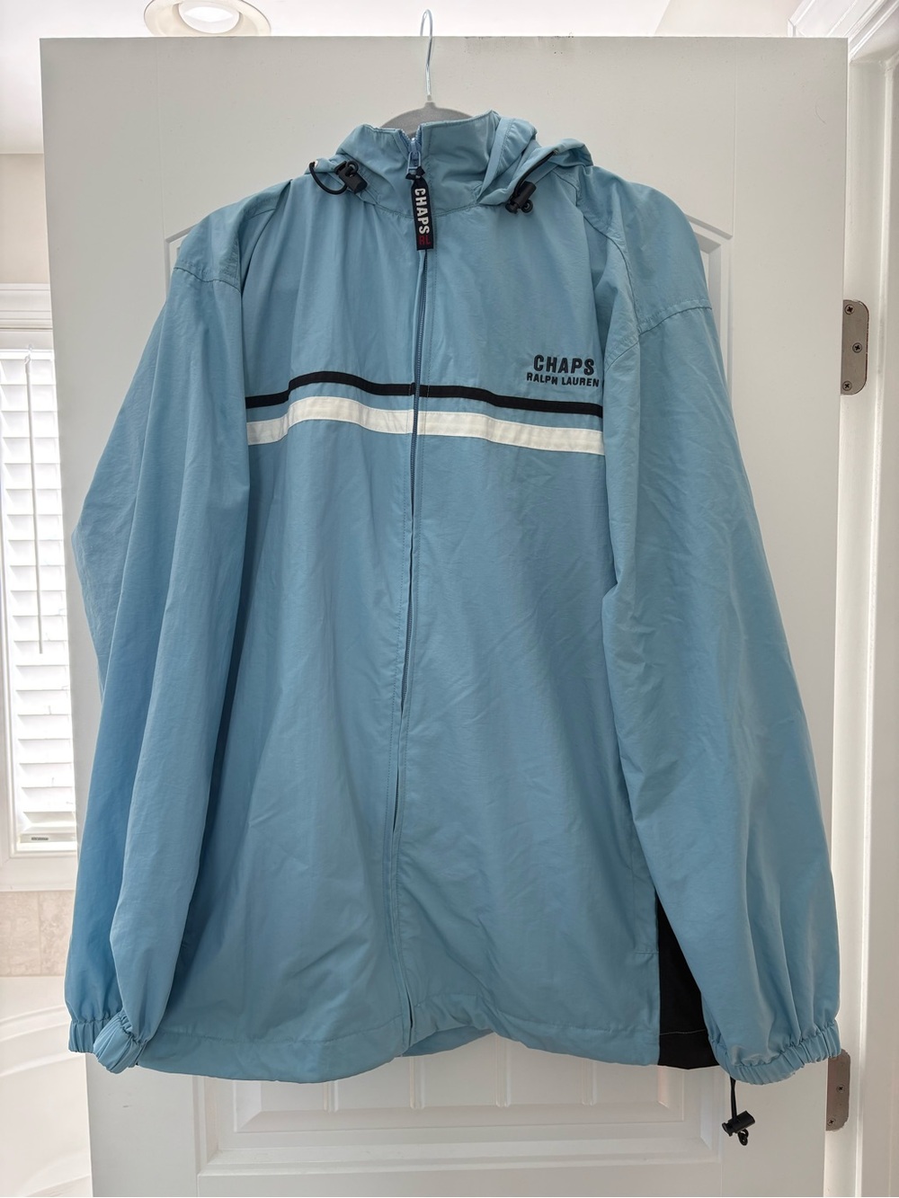Vintage 90’s Chaps Ralph Lauren Blue & White Windbreaker Size L